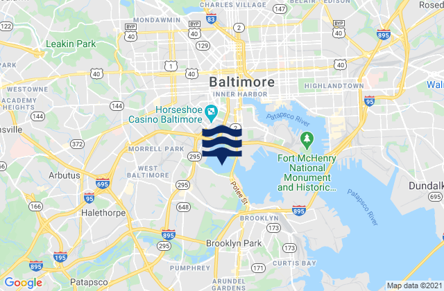 Middle Branch, Baltimore Harbor, United States tide chart map