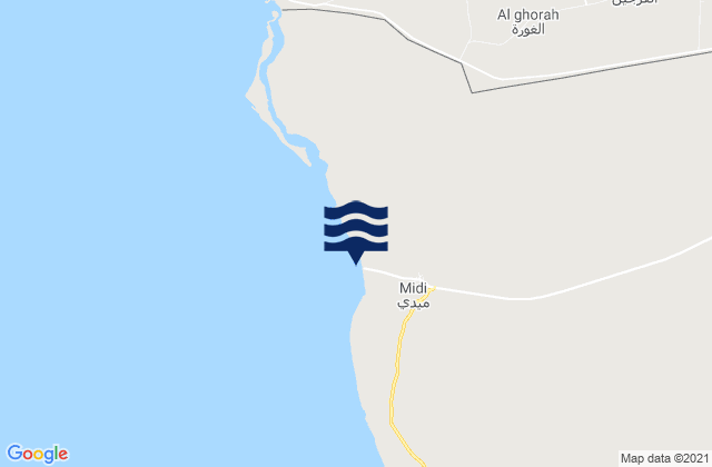 Midi, Yemen tide times map