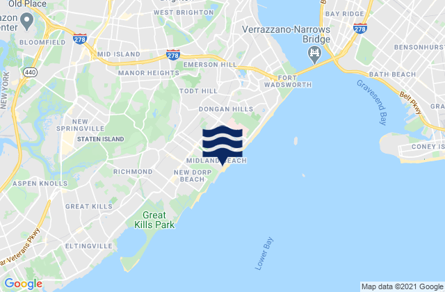 Midland Beach Staten Island, United States tide chart map