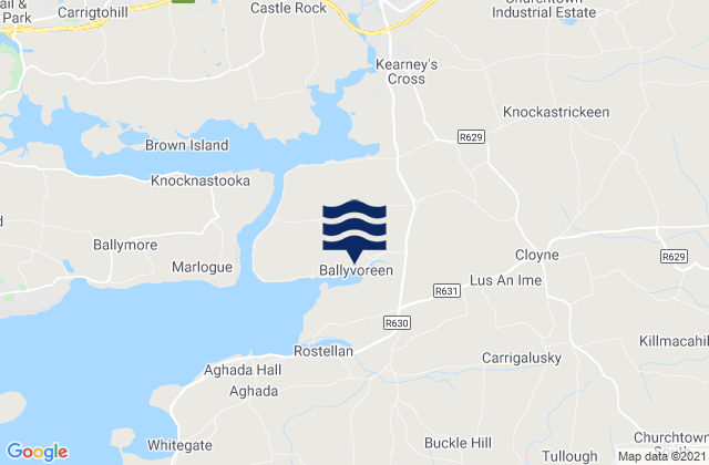 Midleton, Ireland tide times map