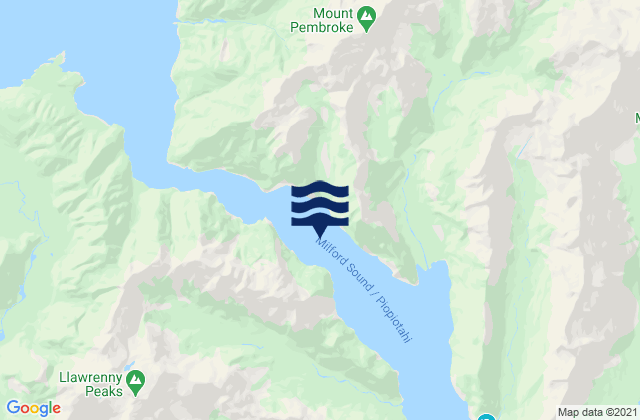Milford Sound/Piopiotahi, New Zealand tide times map