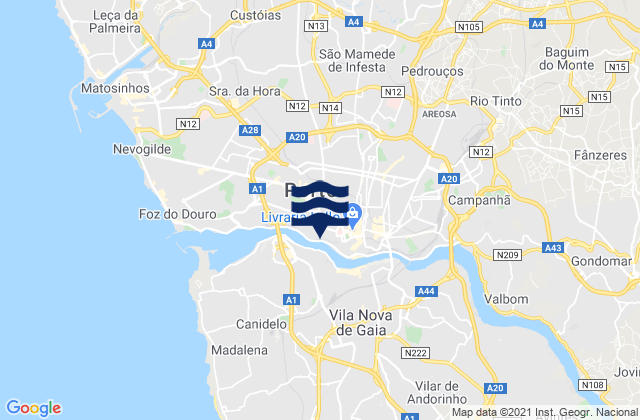 Milheiros, Portugal tide times map