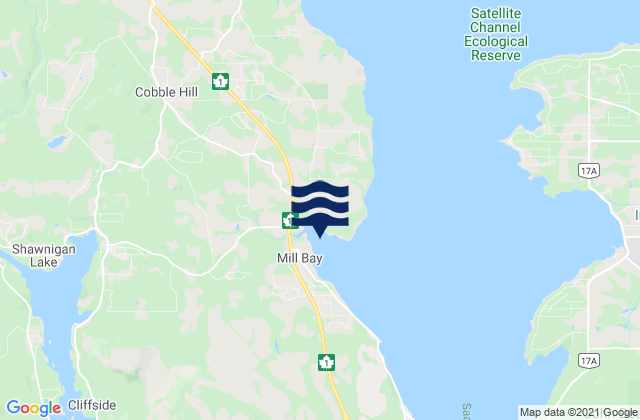 Mill Bay, Canada tide times map