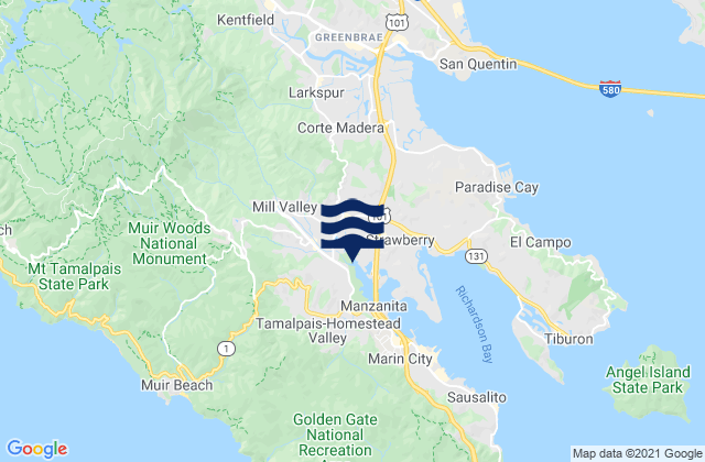 Mill Valley, United States tide chart map