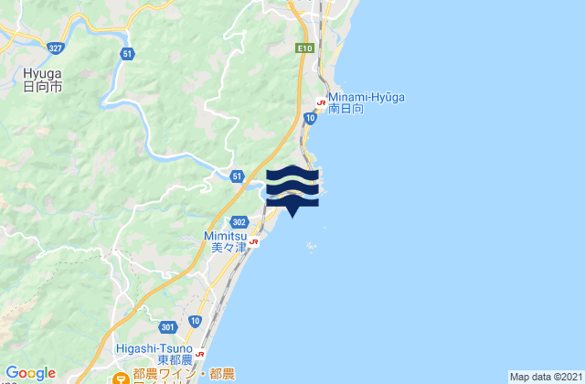 Mimitsu, Japan tide times map