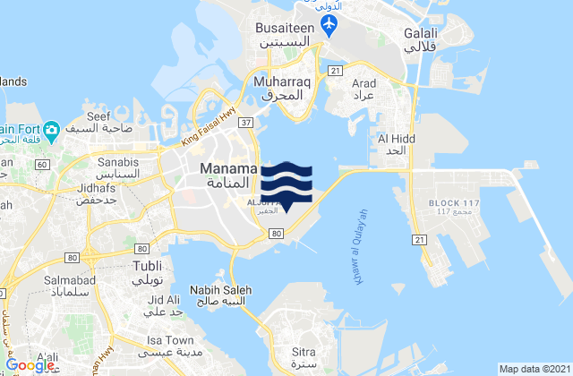 Mina Sulman (Bahrain), Saudi Arabia tide times map