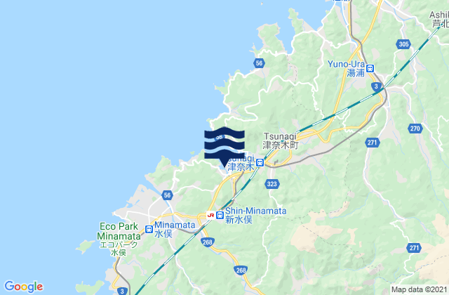 Minamata Shi, Japan tide times map