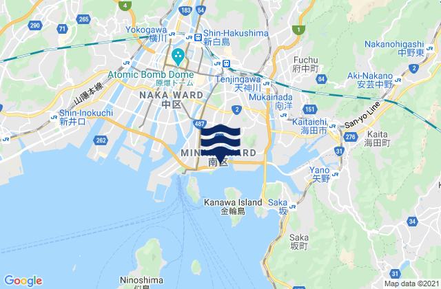 Minami-ku, Japan tide times map