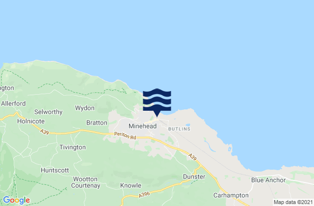 Minehead, United Kingdom tide times map