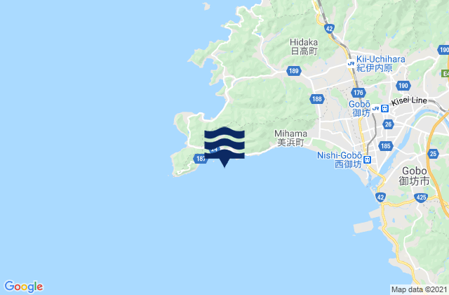 Mio, Japan tide times map