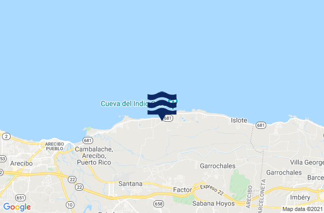 Miraflores Barrio, Puerto Rico tide times map