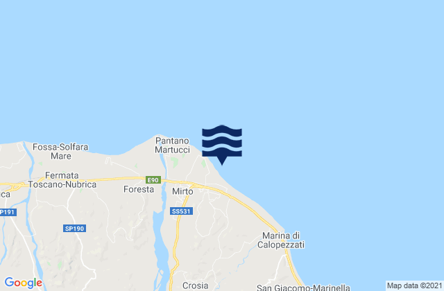 Mirto, Italy tide times map