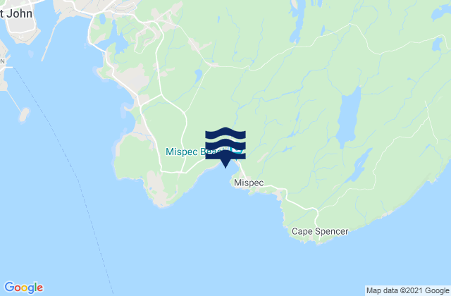 Mispec Bay, Canada tide times map
