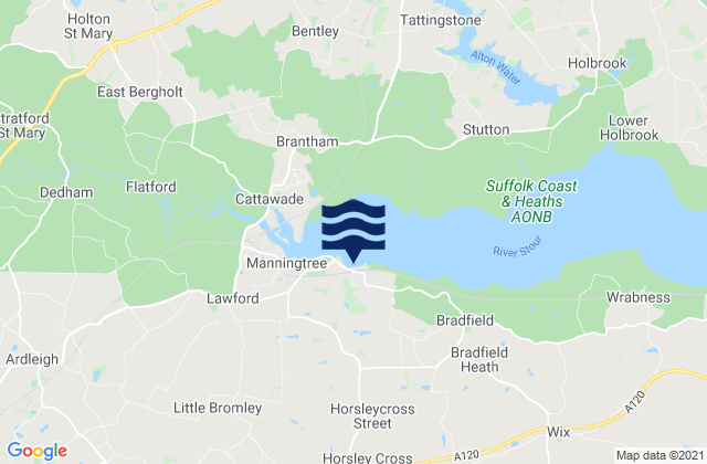 Mistley, United Kingdom tide times map