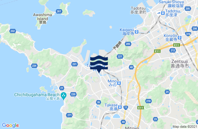 Mitoyo Shi, Japan tide times map