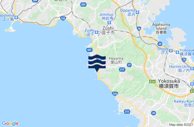 Miura-gun, Japan tide times map