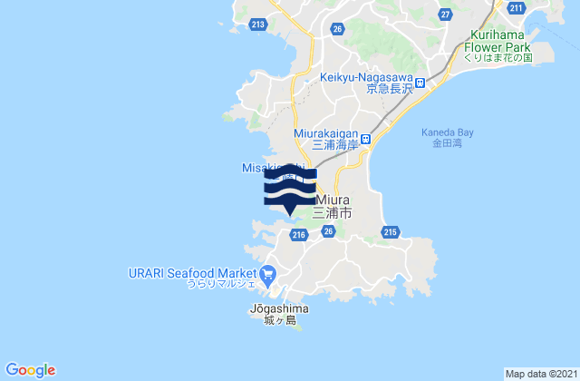 Miura Shi, Japan tide times map