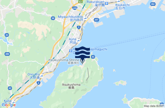 Miyajima, Japan tide times map