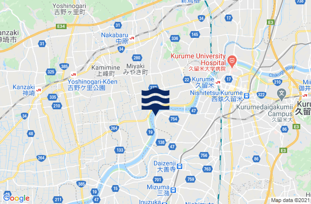 Miyaki-gun, Japan tide times map