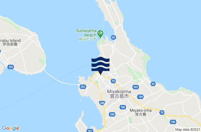Miyakojima Shi, Japan tide times map