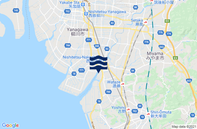 Miyama Shi, Japan tide times map