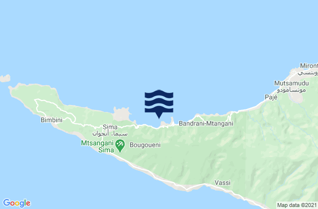 Mjamaoue, Comoros tide times map