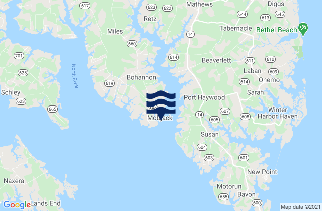 Mobjack (East River), United States tide chart map