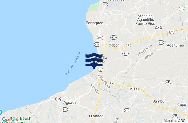 Moca Barrio-Pueblo, Puerto Rico tide times map