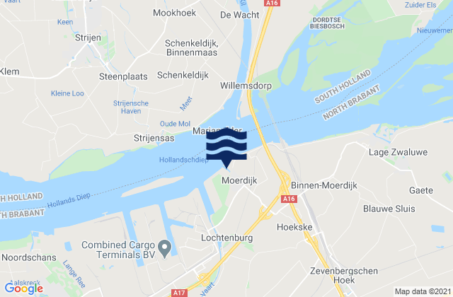 Moerdijk, Netherlands tide times map