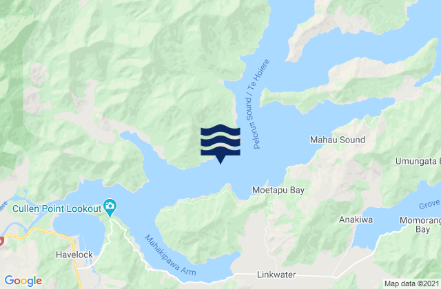 Moetapu Bay, New Zealand tide times map