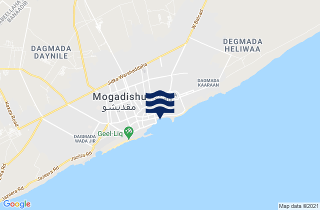 Mogadishu, Somalia tide times map