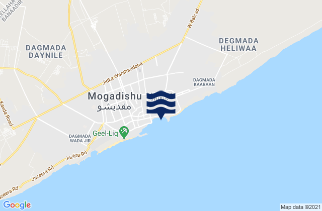 Mogadishu, Somalia tide times map