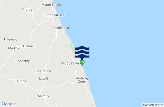 Moggs Eye (Huttoft Beach) Beach, United Kingdom tide times map