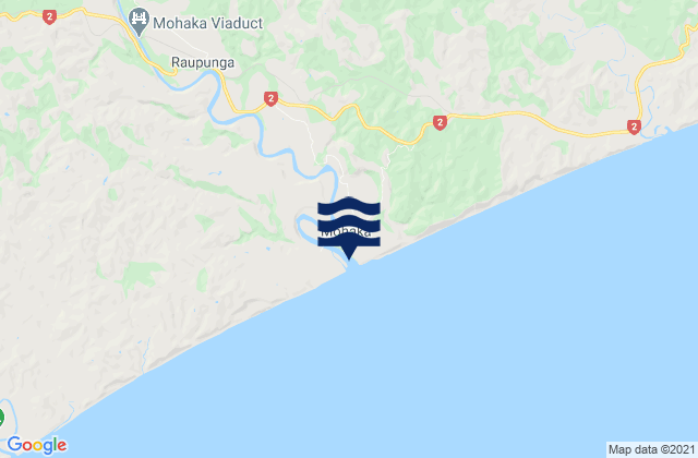 Mokau Inlet, New Zealand tide times map