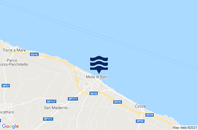 Mola di Bari, Italy tide times map