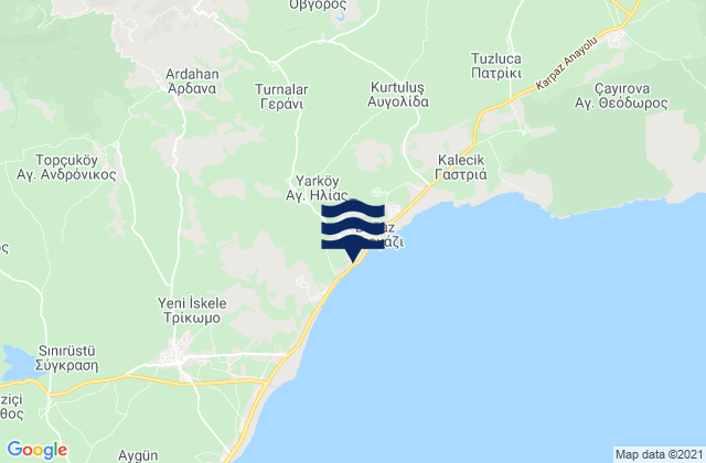 Monarga, Cyprus tide times map