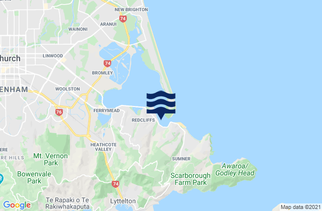 Moncks Bay, New Zealand tide times map
