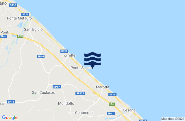 Mondolfo, Italy tide times map