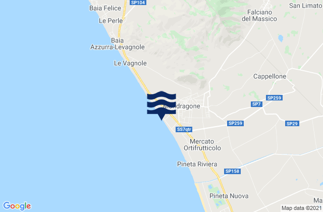 Mondragone, Italy tide times map