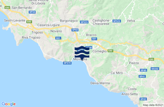 Moneglia, Italy tide times map