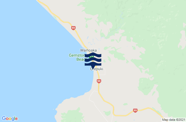 Monkey Island, New Zealand tide times map