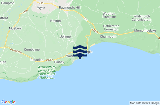 Monmouth Beach, United Kingdom tide times map