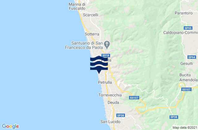 Montalto Uffugo, Italy tide times map