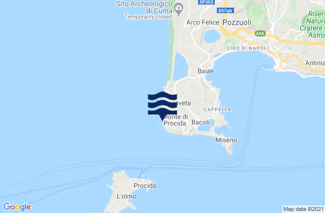 Monte di Procida, Italy tide times map