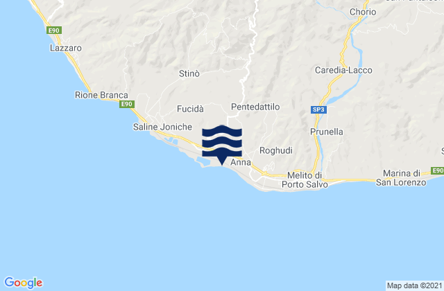 Montebello Jonico, Italy tide times map