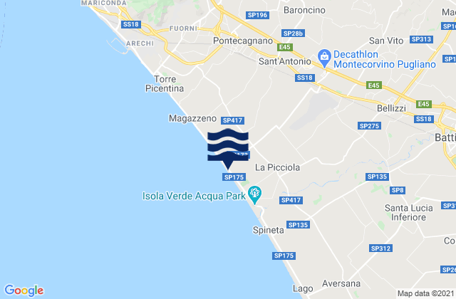 Montecorvino Rovella, Italy tide times map