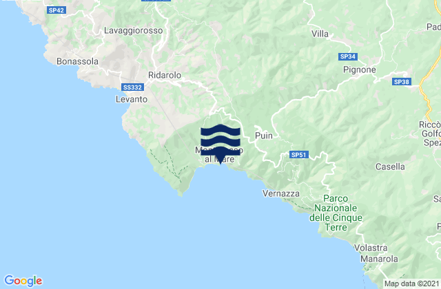 Monterosso al Mare, Italy tide times map