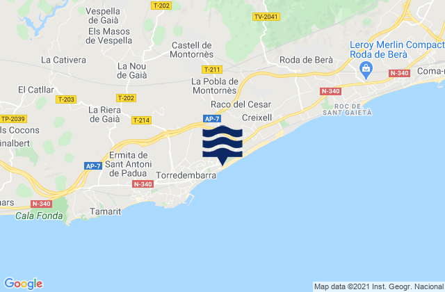 Montferri, Spain tide times map