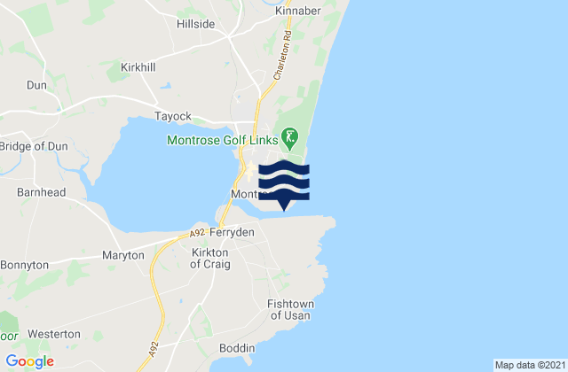 Montrose Beach, United Kingdom tide times map