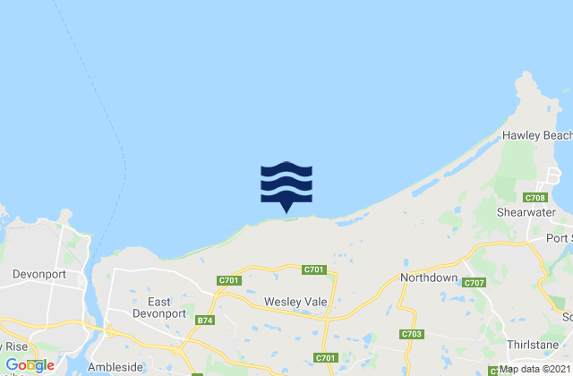Moorland Beach, Australia tide times map
